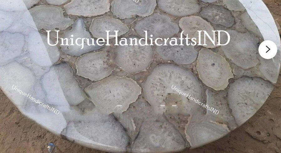 Agate Coffee Table Top/Side Table/Round Corner Table/ Garden Furniture Unique Handicrafts IND