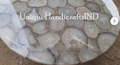Agate Coffee Table Top/Side Table/Round Corner Table/ Garden Furniture Unique Handicrafts IND