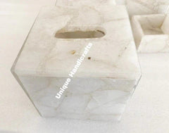 Quartz Stone Bathroom sets  for vanity Decor / Bathroom Accessories For Home & Hotel Bathroom Decor / Soap Dispenser / Tissue box Unique Handicrafts IND