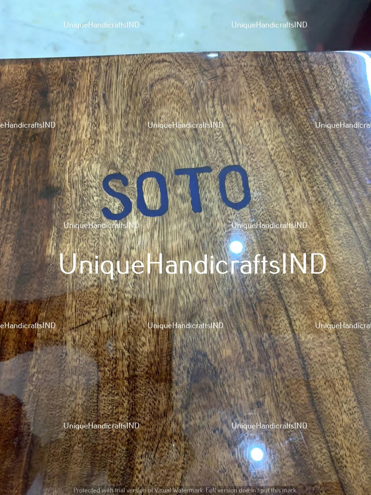 Epoxy Table Top / Wooden Epoxy Dining Table Top / Blue Ocean River Epoxy Table / Rectangular wood table Handmade rustic end tables Unique Handicrafts IND
