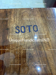 Epoxy Table Top / Wooden Epoxy Dining Table Top / Blue Ocean River Epoxy Table / Rectangular wood table Handmade rustic end tables Unique Handicrafts IND