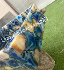 Elegant Sink washbasin for bathroom and powder room handmade arts / Stone Sink in Blue and yellow gem Stone Unique Handicrafts IND