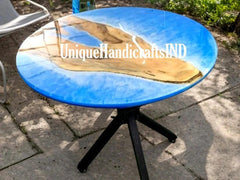Epoxy Resin table, Ocean Wave Round Epoxy Coffee Table Top ,Kitchen Table Top , Round Table,Handmade Furniture, Counter Bar Desk Top Unique Handicrafts IND