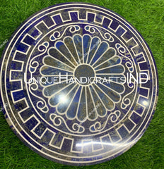 Lapis Lazuli Table Top | Luxury Blue Gemstone Furniture | Unique Stone Accent Table Unique Handicrafts IND
