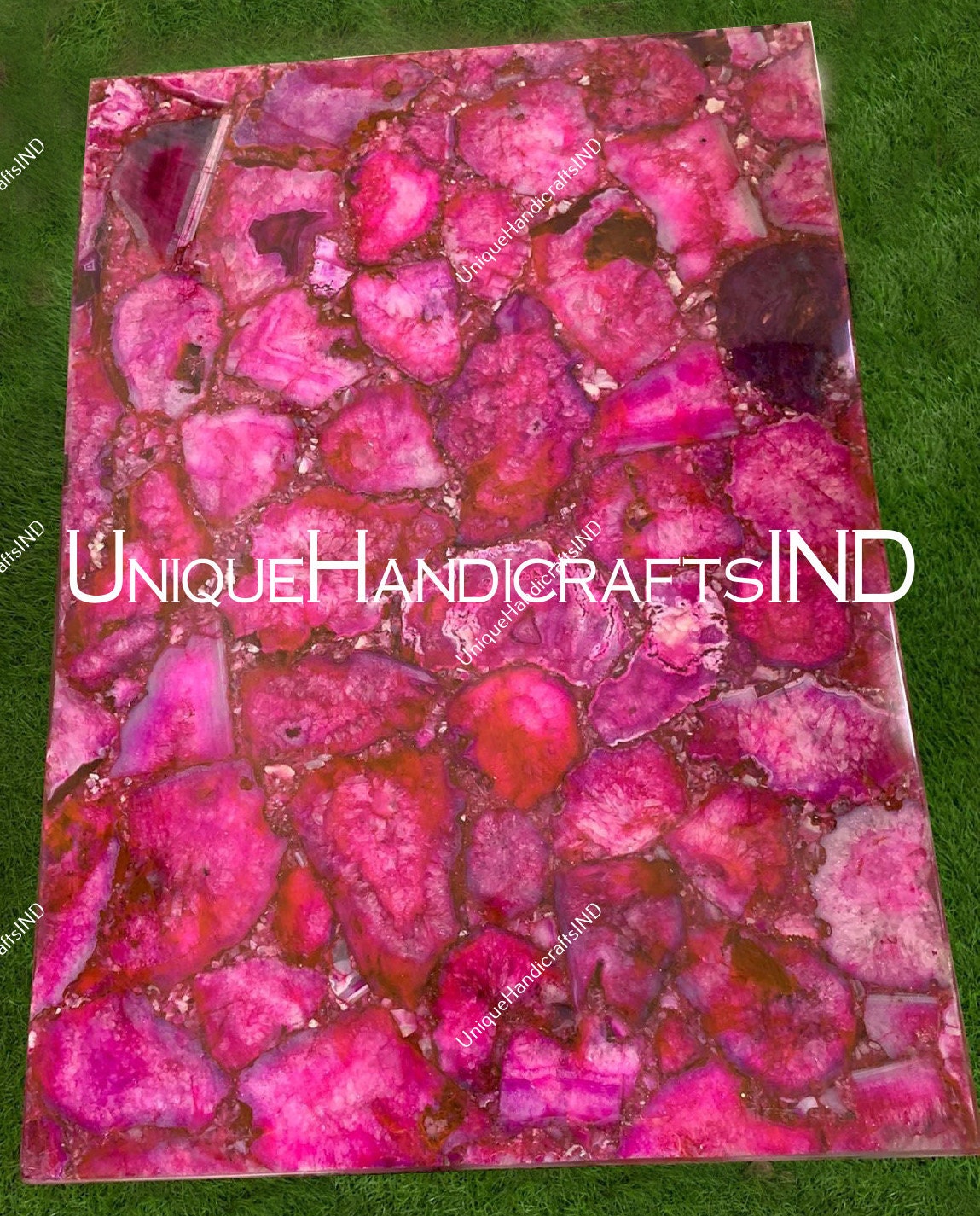 kitchen island with pink quartz stone handmade kitchen and bar countertops slab Unique Handicrafts IND