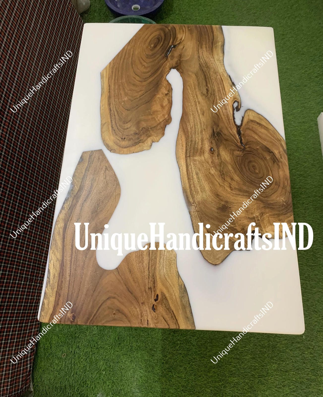 White Epoxy Resin Table / Custom To Order Epoxy River Table / Epoxy Dining Table / Epoxy Dining Room Table / Wooden Table Garden Furniture Unique Handicrafts IND