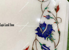 Marble coffee table, Marble table top, Pietra Dura Lapis Semi Precious floral Art decorative Table Top, home decor Furniture For Gift Him Unique Handicrafts IND