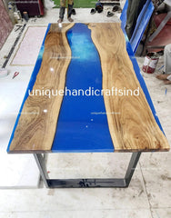 Blue Epoxy Table Top, Epoxy Resin Table, Dining, Center Table, Epoxy Resin River Table, Handmade Home decoration, Living Room Furniture Unique Handicrafts IND