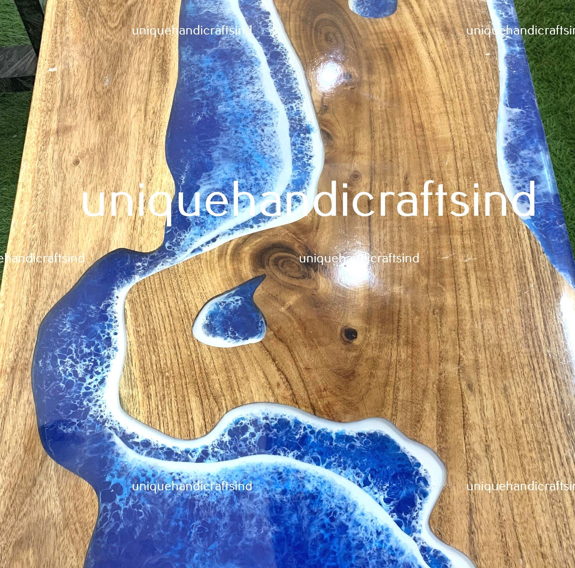 Mid Century Table, Decorative Table, Kitchen Table With Ocean Blue Arts Handmade Furniture gift For Him Unique Handicrafts IND