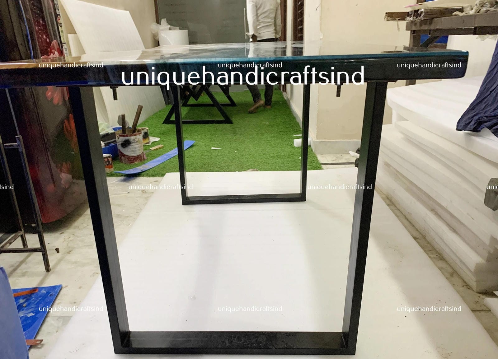 Live Edge Resin Table, Ocean Resin River Table, Ocean Epoxy Dining Table, Ocean Wave Custom Made Coffee, Dining, Sofa Table Unique Handicrafts IND