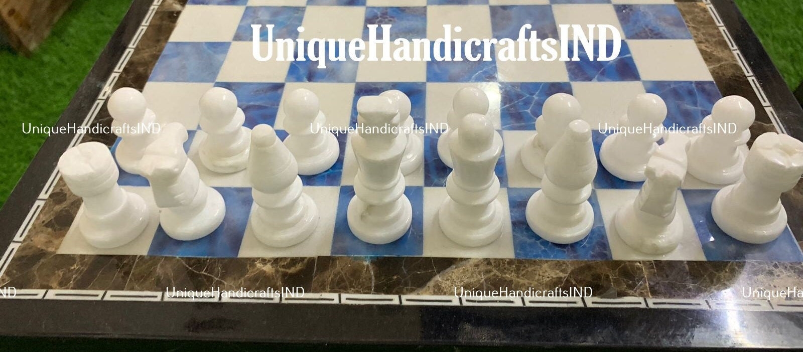 Christmas Gifts Chess Set With Personalized Chessboard Pieces / Chess Game Gift İdea Lapis Arts / Customizations Available Unique Handicrafts IND