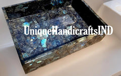 Sink For Bathroom & Kitchen Decor With Labradorite Semi Precious Crystal Stone Arts /Miniature Sink Basin Faucets Bathroom Accessory Unique Handicrafts IND