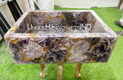 Natural Amethyst Sink / Amethyst Stone WashBasin (Customisable) Unique Handicrafts IND
