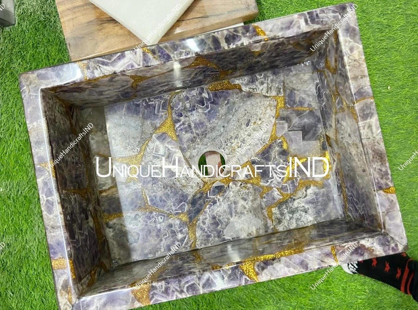 Natural Amethyst Sink / Amethyst Stone WashBasin (Customisable) Unique Handicrafts IND