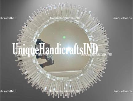 Luxury Gem stone Mirror , Selenite Stone Mirror, Selenite Mirrors, Selenite Crystal Mirrors, Home Living Decors Unique Handicrafts IND