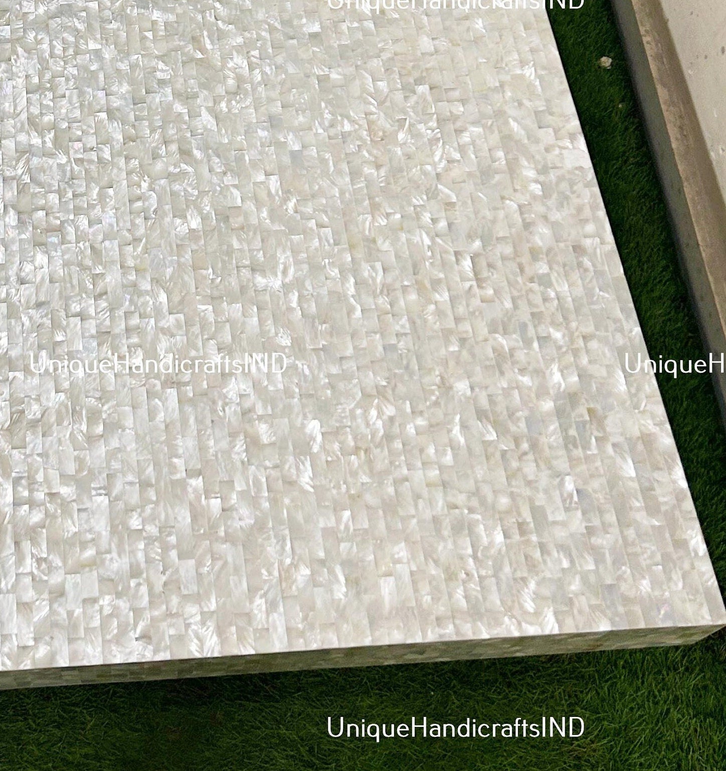 Mother of pearl Table Top Mosaic Stone Inlay Stone Arts Coffee,Dining,Sofa,Center Table Top Slab For Home & Office Decor Unique Handicrafts IND