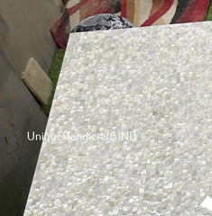 Mother of pearl Table Top Mosaic Stone Inlay Stone Arts Coffee,Dining,Sofa,Center Table Top Slab For Home & Office Decor Unique Handicrafts IND