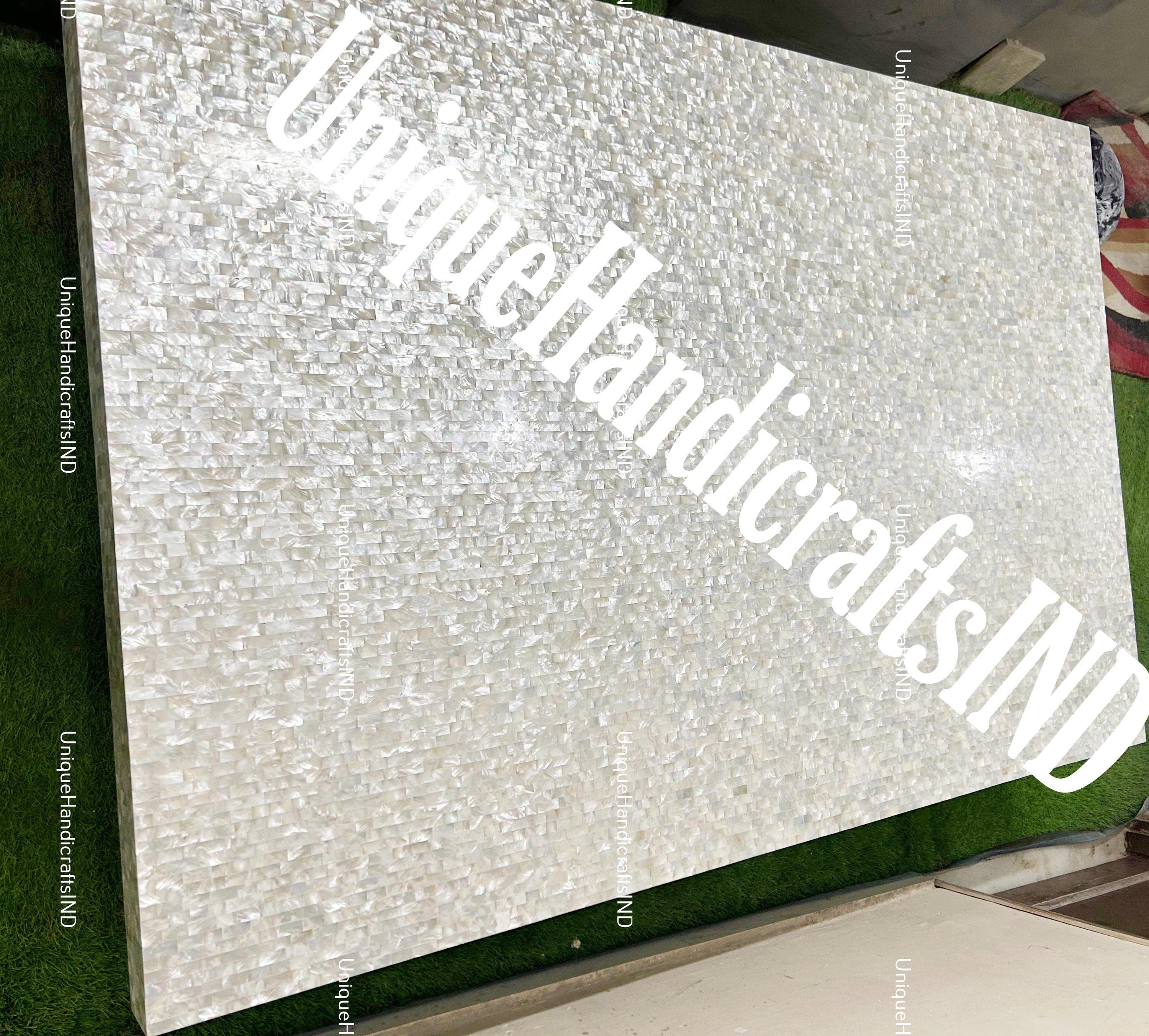 Mother of pearl Table Top Mosaic Stone Inlay Stone Arts Coffee,Dining,Sofa,Center Table Top Slab For Home & Office Decor Unique Handicrafts IND