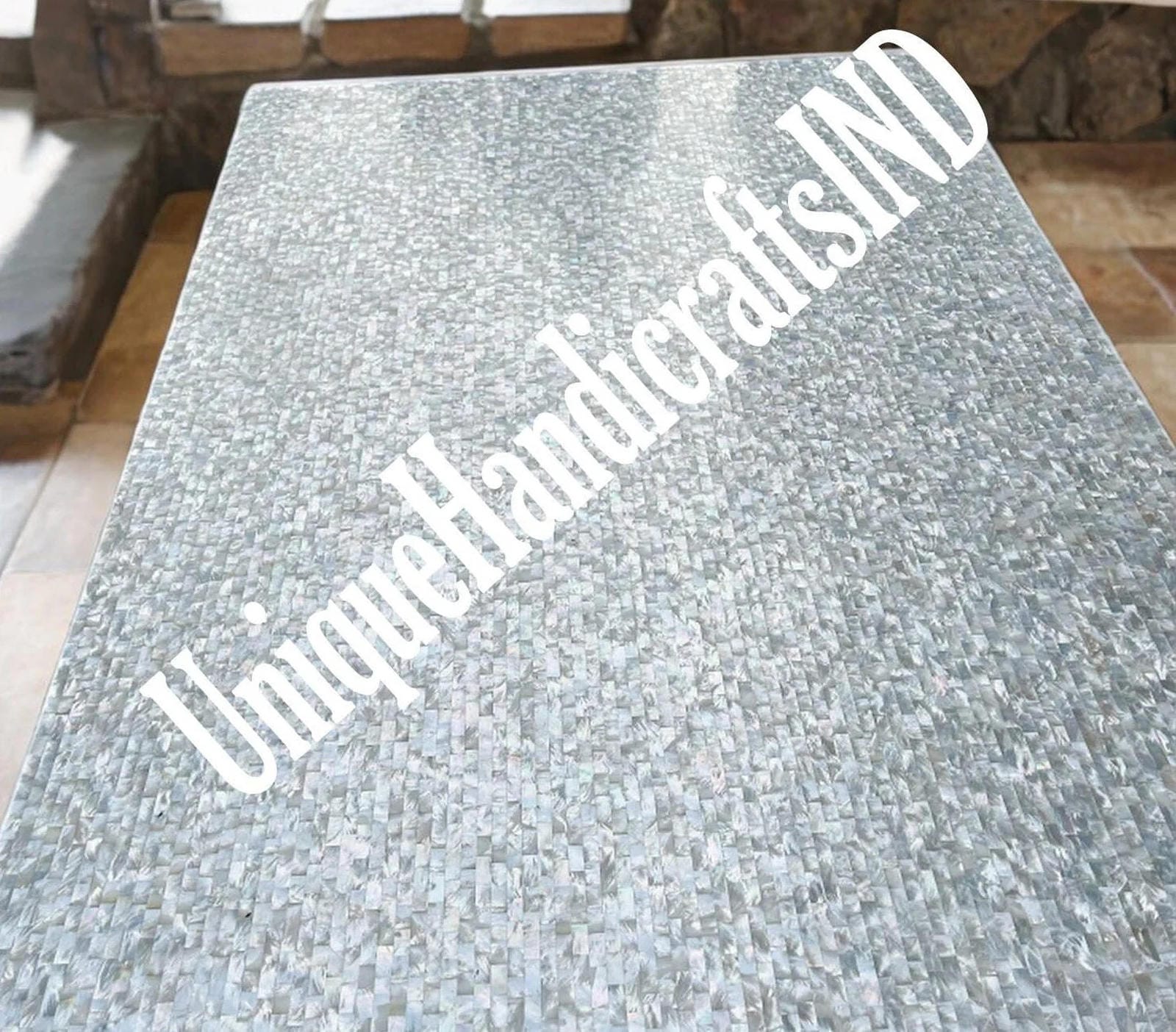 Mother of pearl Table Top Mosaic Stone Inlay Stone Arts Coffee,Dining,Sofa,Center Table Top Slab For Home & Office Decor Unique Handicrafts IND