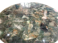 Round Table Top / Natural Fluorite Gem stone Table Top /  Farmhouse Furniture For Gift Him Unique Handicrafts IND