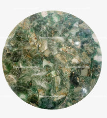 Round Table Top / Natural Fluorite Gem stone Table Top /  Farmhouse Furniture For Gift Him Unique Handicrafts IND
