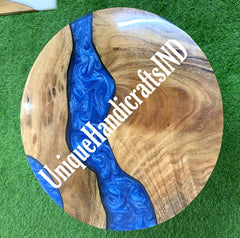 Modern Epoxy Resin Coffee Table in Blue | Handmade Furniture with Unique Resin Design | Stylish Living Room Decor Unique Handicrafts IND