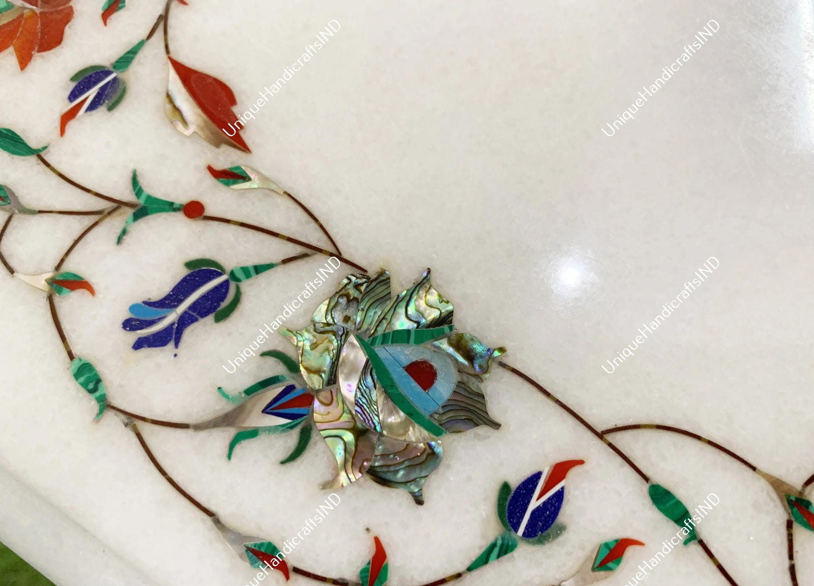 Marble coffee table, Marble table top, Pietra Dura Lapis Semi Precious floral Art decorative Table Top, home decor Furniture For Gift Him Unique Handicrafts IND