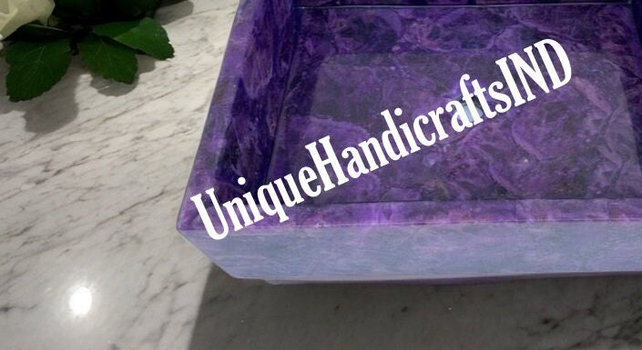 Natural Amethyst Stone Sink, Countertop Wash Basin, Wash basin bathroom decor, Crystal Agate Stone Sink, New Home Bathroom Decor Sink Unique Handicrafts IND