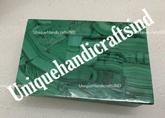 Jewelry Box, Malachite Green Stone Marble Jewelry Box, Marble Keepsake Box, Decorative Box , Accents, Made In India Handmade Gift For Her Unique Handicrafts IND