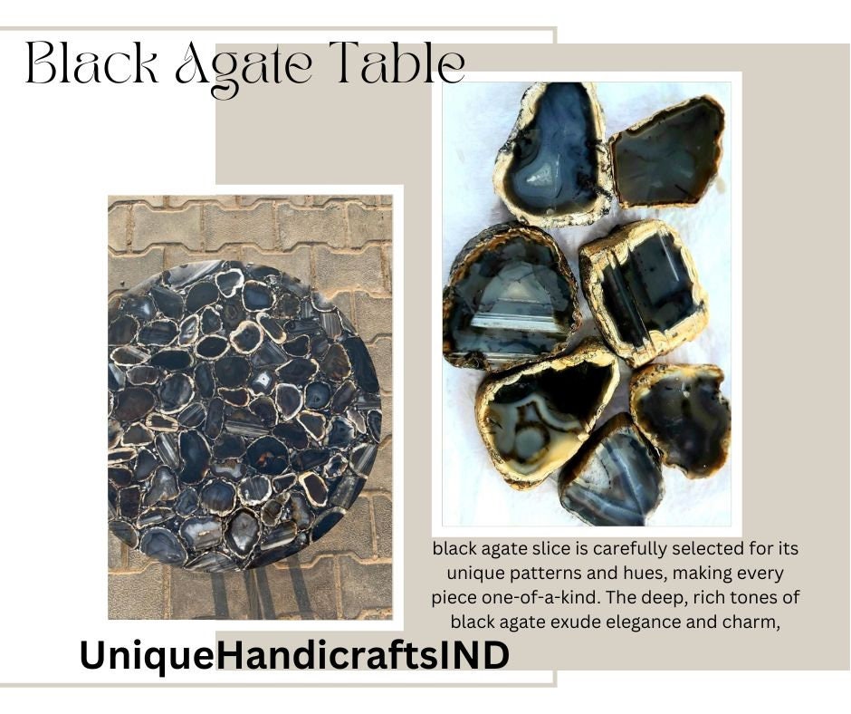 Brown Agate Coffee Table Natural Stone Top Modern Living Room Accent Furniture Unique Handicrafts IND