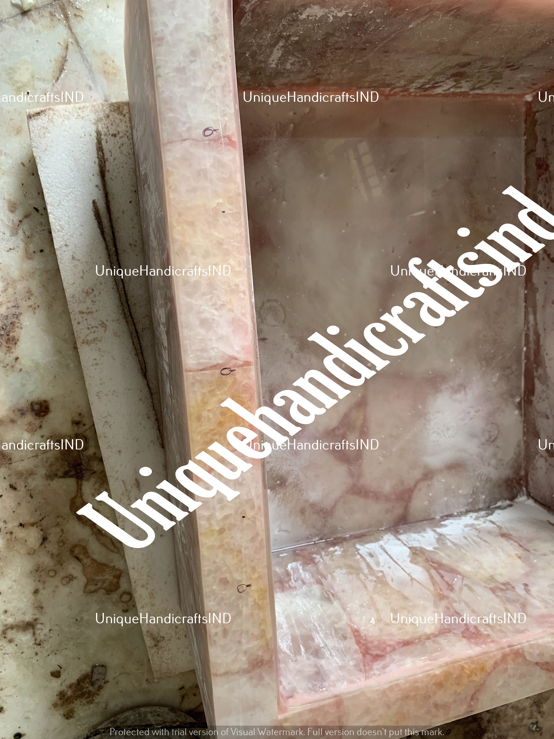 Pink Rose Quartz Stone Sink Wash Basin, Kitchen Vessel, Natural Agate Wash Basin, Random Stone Sink Basin, Handmade Bathroom Interior Decors Unique Handicrafts IND