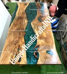 Epoxy Live Edge table, Walnut epoxy table ,resin epoxy walnut table,Kitchen Dinning Table Unique Handicrafts IND