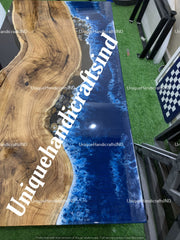 Epoxy Table Top / Wooden Resin Handmade Table Top / Blue River Epoxy table Top Unique Handicrafts IND