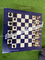 Beautiful Lapis Lazuli Chess Board With 32 Pieces, Lapis Chess Board,Lapis Lazuli Chess Board,  Lapis Lazuli, Lapis Chess Christmas Gifts Unique Handicrafts IND