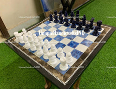 Christmas Gifts Chess Set With Personalized Chessboard Pieces / Chess Game Gift İdea Lapis Arts / Customizations Available Unique Handicrafts IND