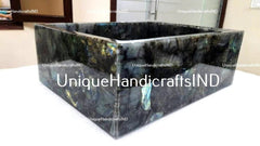 Wash Basin With Labradorite Crystal Stone Arts/ Handmade Customizable Sink/Bathroom Countertop sink Unique Handicrafts IND