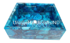 Washbasin With Blue Agate Gemstone Art ,Mid Century Antique Countertop Basin sink For Bathroom & Farmhouse Decor Interior Unique Handicrafts IND