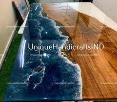 Epoxy Resin Table, Ocean Wave Table, Resin Table, Ocean Epoxy Coffee Table Customize Farmhouse Furniture Unique Handicrafts IND