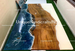 Epoxy Resin Table, Ocean Wave Table, Resin Table, Ocean Epoxy Coffee Table Customize Farmhouse Furniture Unique Handicrafts IND