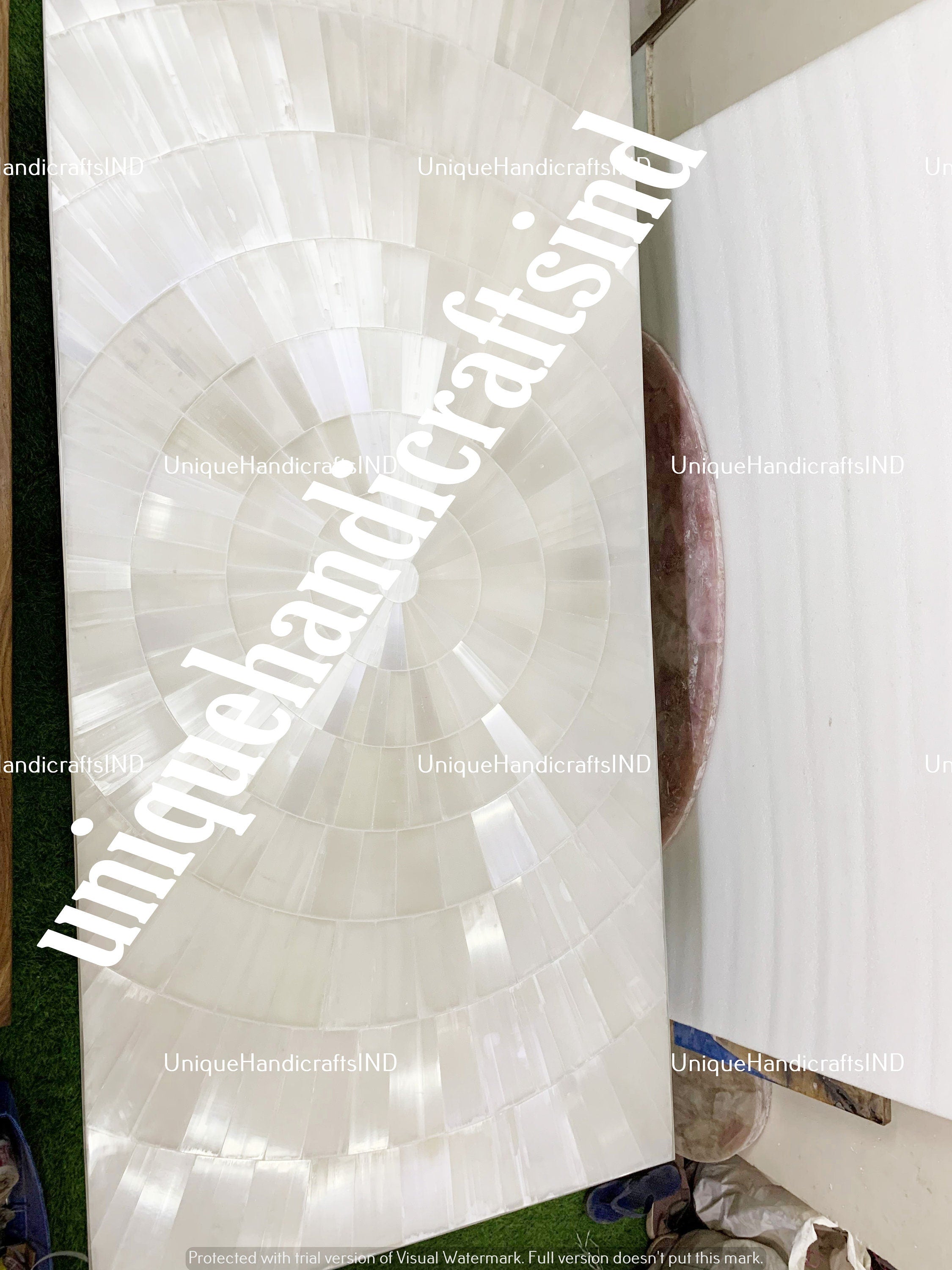 Stunning Selenite Gemstone Dining Table, Console Bar Table, Selenite Crystal Stone Table, Outdoor Table, Modern Arts Table, Hallway Decors Unique Handicrafts IND