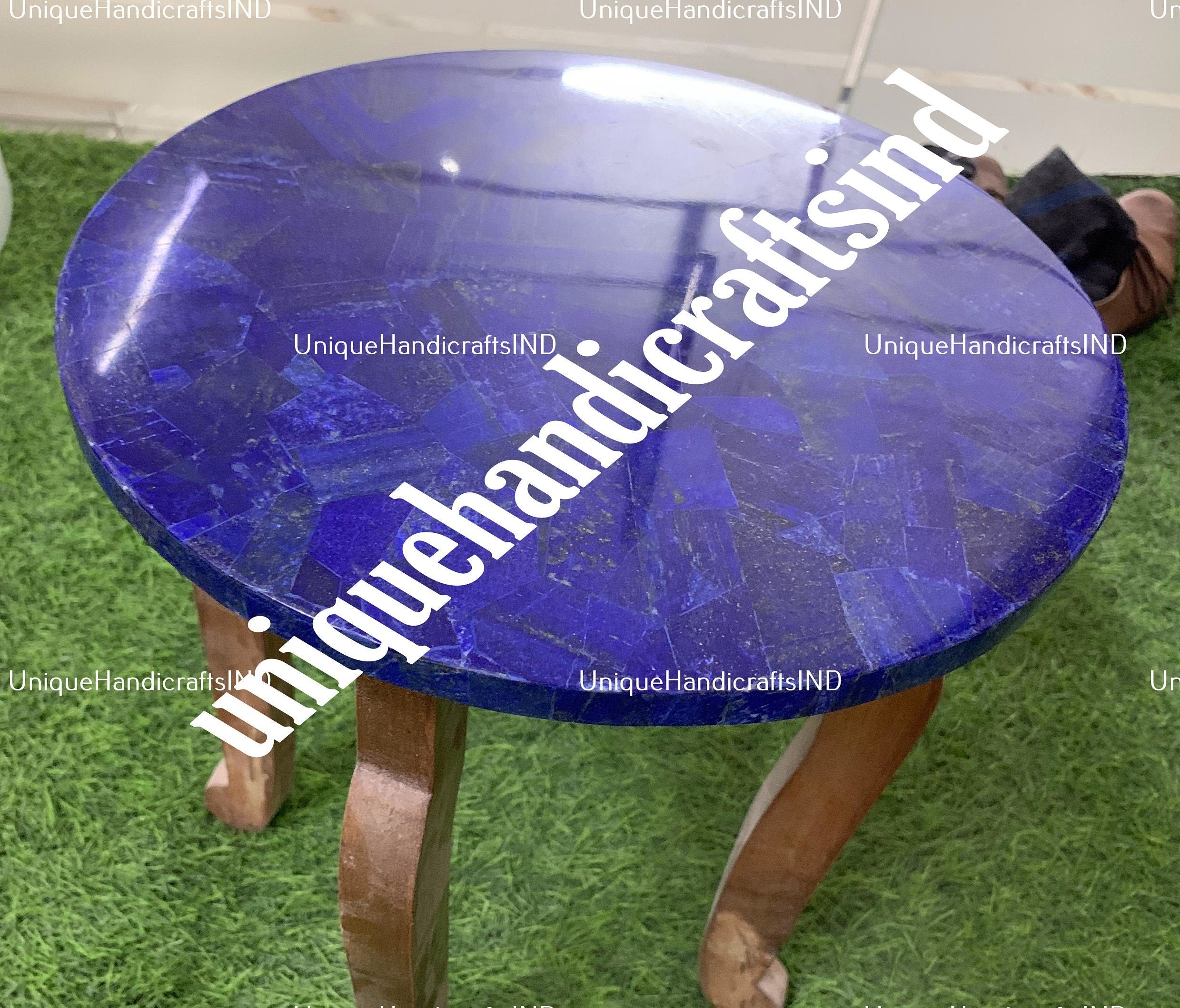 Blue Lapis Lazuli Table Top, Stone Coffee Table, Lapis Lazuli Coffee Table, Lapis Lazuli Side Table, Blue Table Top, Lapis Dining Table Unique Handicrafts IND