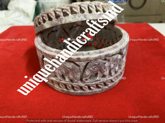 Jewelry Box With Naturals Soapstone Marble Filigree Handmade Art Best Birthday Gift For her Unique Handicrafts IND