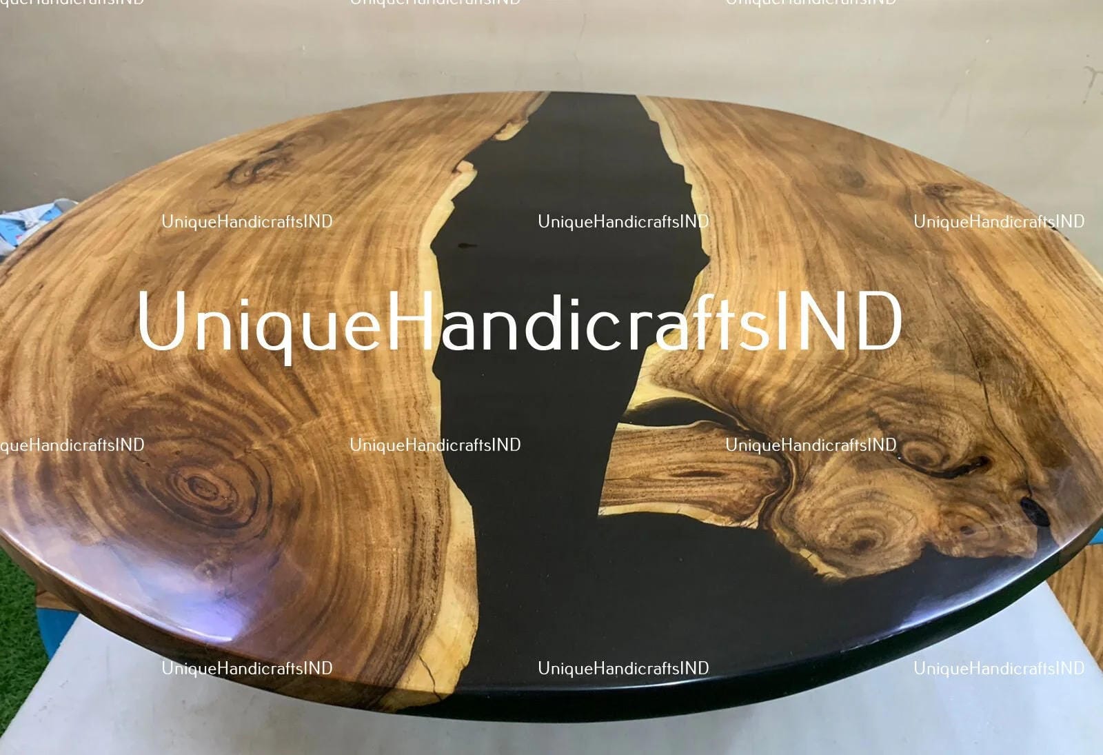 Round Resin table, Black Epoxy Coffee Table, Epoxy Resin Table, Resin Side Table, Resin Cocktail Table Handmade Garden Furniture Decor Unique Handicrafts IND