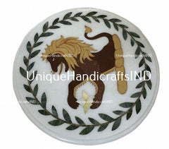Marble Table with Carnelian Inlay Semi Precious Stones Dragons Art Round Coffee,dining,side table For home decor Unique Handicrafts IND