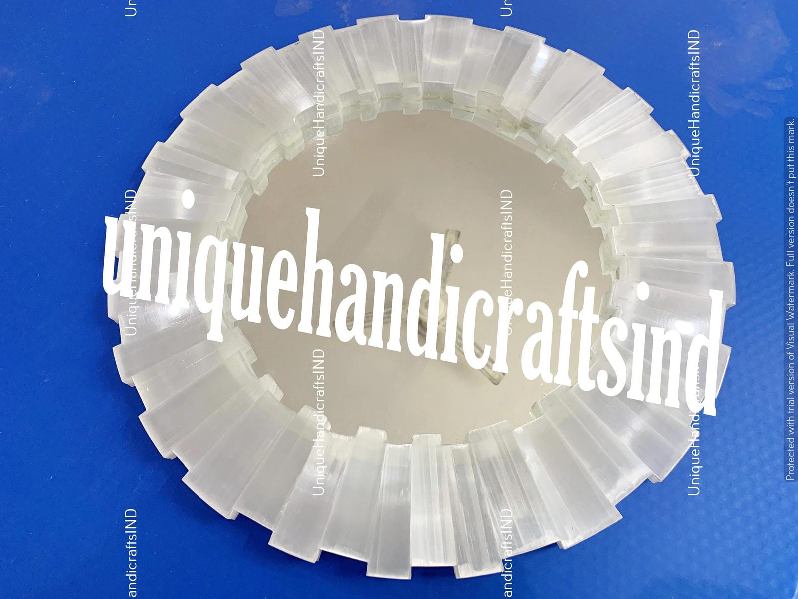 Luxury Wall Mirror | Selenite Mirror | Elegant Makeup & Vanity Design | High Quality Wavy Reflection Decor Unique Handicrafts IND