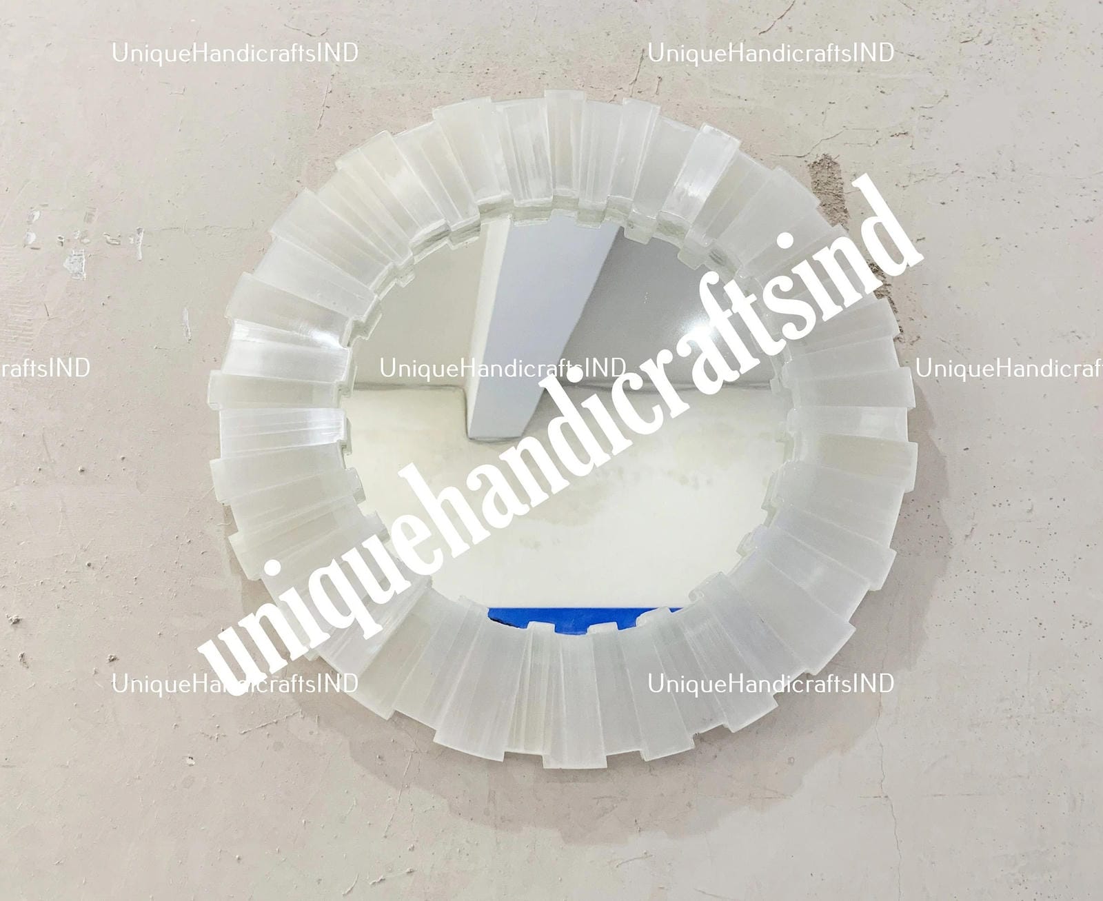 Luxury Wall Mirror | Selenite Mirror | Elegant Makeup & Vanity Design | High Quality Wavy Reflection Decor Unique Handicrafts IND