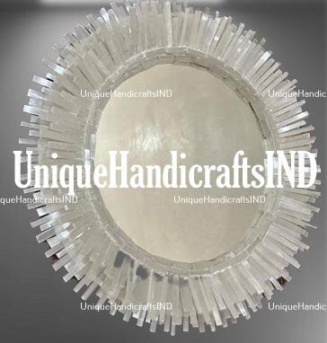 Luxury Gem stone Mirror , Selenite Stone Mirror, Selenite Mirrors, Selenite Crystal Mirrors, Home Living Decors Unique Handicrafts IND