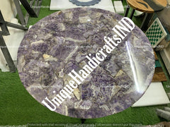 Buy Amethyst Coffee Round Table | Amethyst Living Room Furniture | Round Dining Table | Round Center Table Top Unique Handicrafts IND