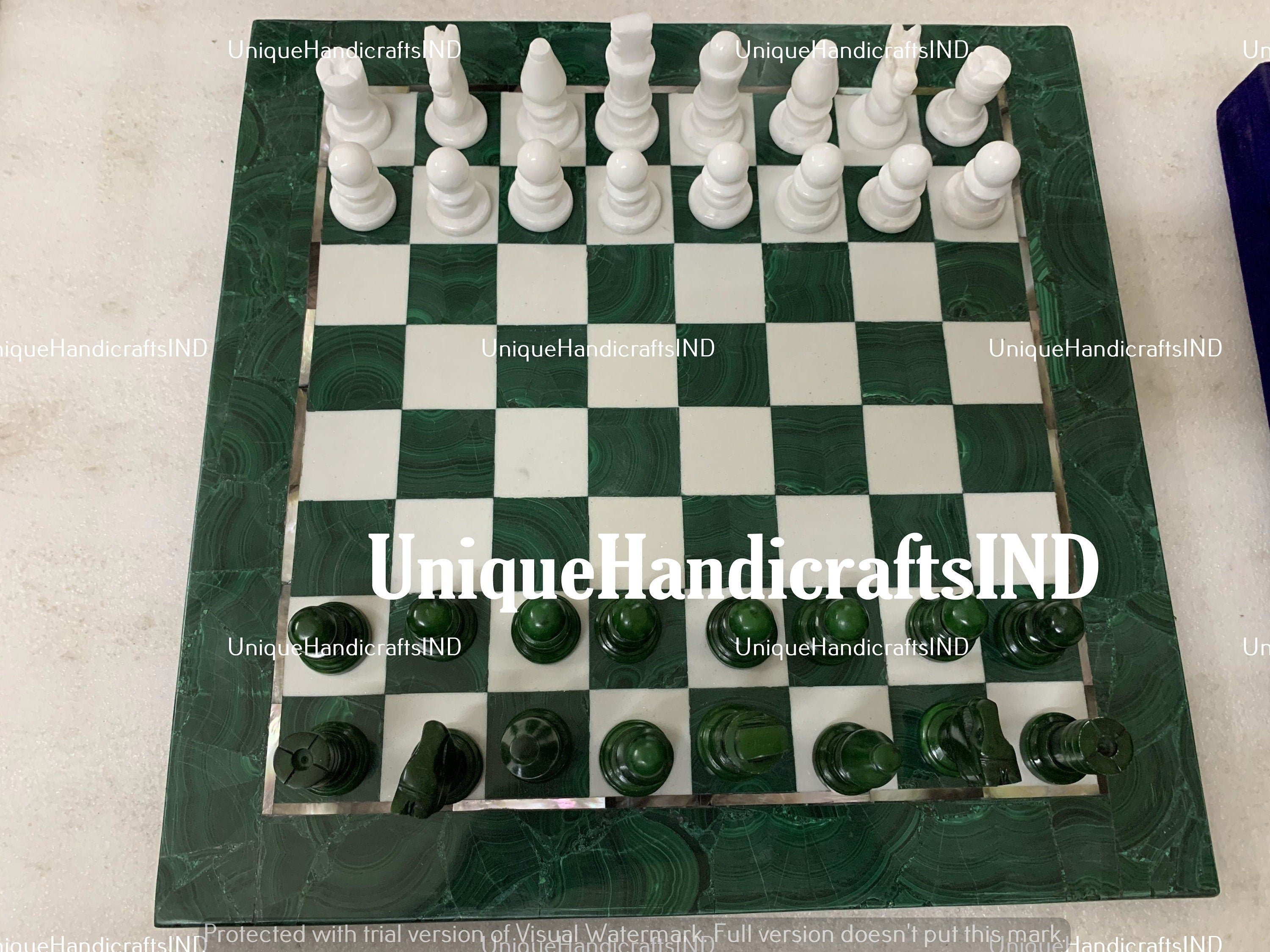Christmas Gifts Chess set Handmade | Green Marble chess set | Best Selling Chess set | gifts for him| Fathers day gifts| Best Gifts her/him Unique Handicrafts IND
