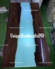 Blue Epoxy table, Illuminated Countertops, Tabletops,Glowing table, Custom Table, Furniture , Resin Table, Coffee Table, Resin Table Top Unique Handicrafts IND